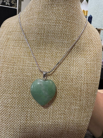 Dije con cadena Corazón Aventurina Verde