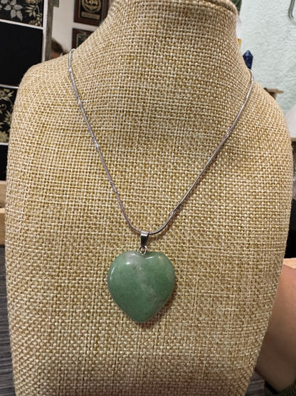 Dije con cadena Corazón Aventurina Verde