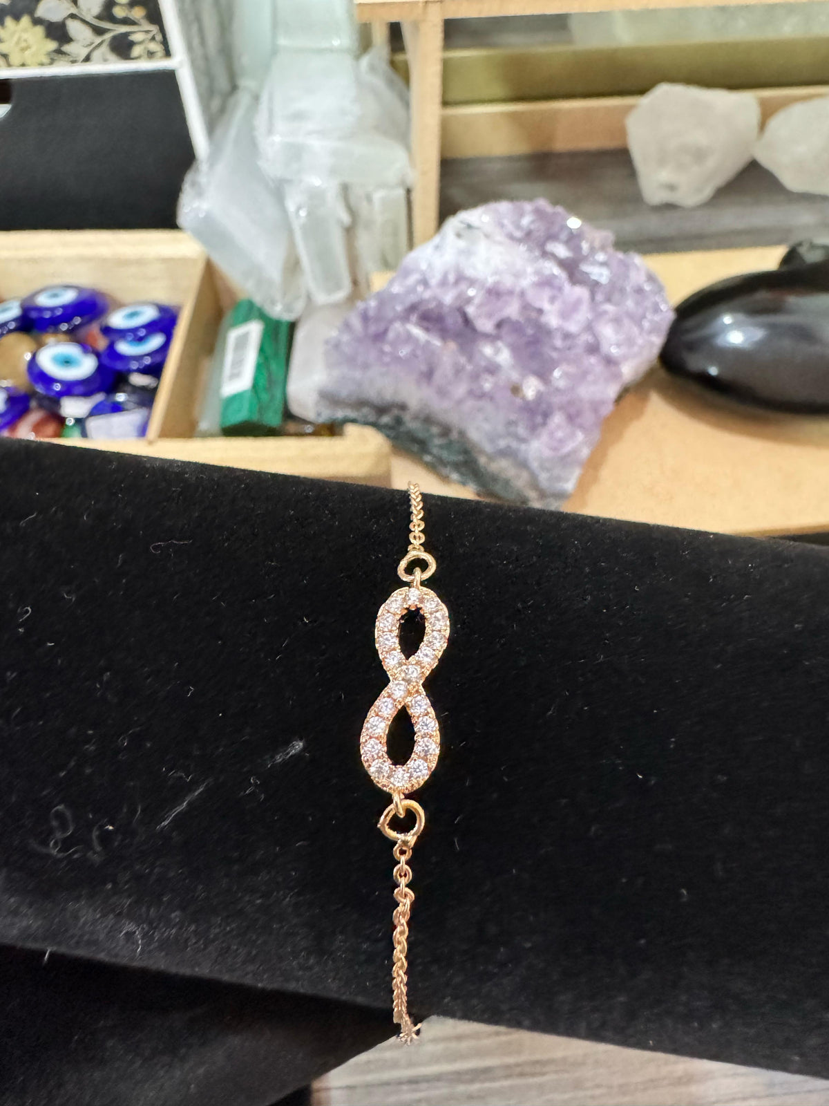 Pulsera Infinito Oro laminado y Zirconias
