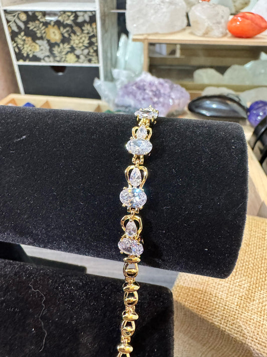 Pulsera Oro Laminado y Zirconia M13