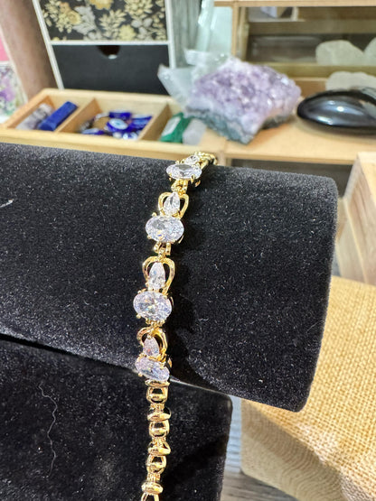 Pulsera Oro Laminado y Zirconia M13