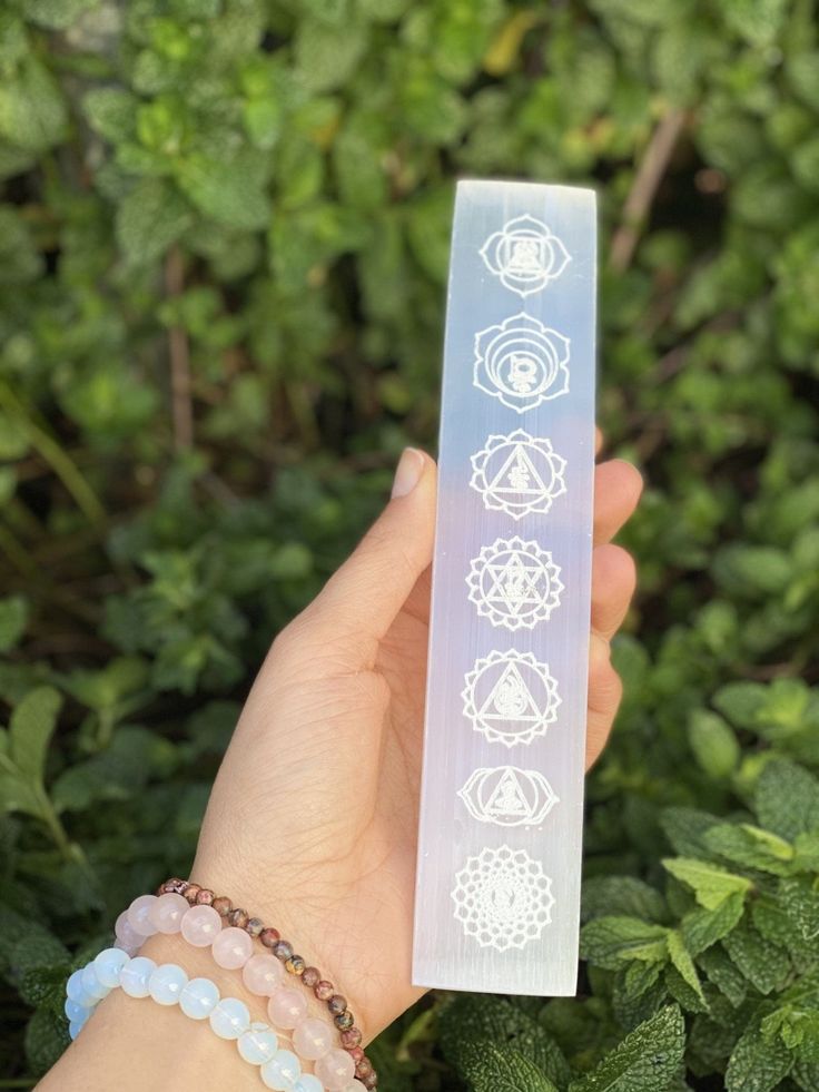 Barra de Selenita 7 Chakras para limpieza de Cuarzos