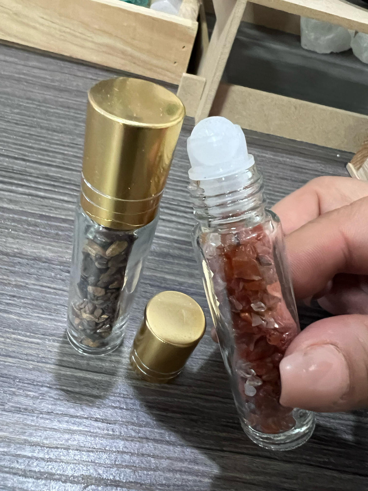 Perfumero Roll On con Cuarzo Ojo de Tigre