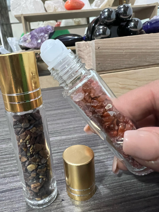 Perfumero Roll On con Cuarzo Ojo de Tigre