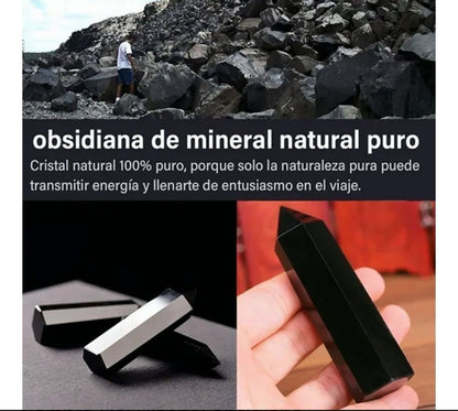 TERMO Botella de Cuarzo OBSIDIANA NEGRA