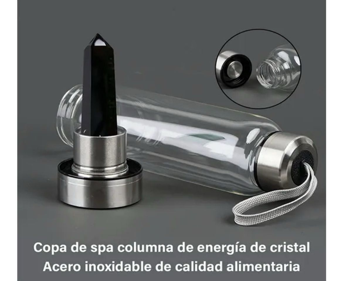 TERMO Botella de Cuarzo OBSIDIANA NEGRA