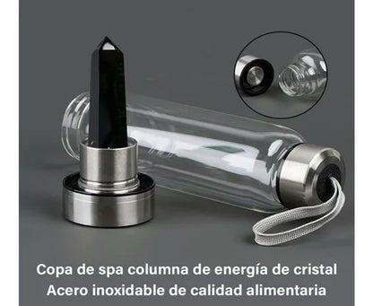 TERMO Botella de Cuarzo OBSIDIANA NEGRA